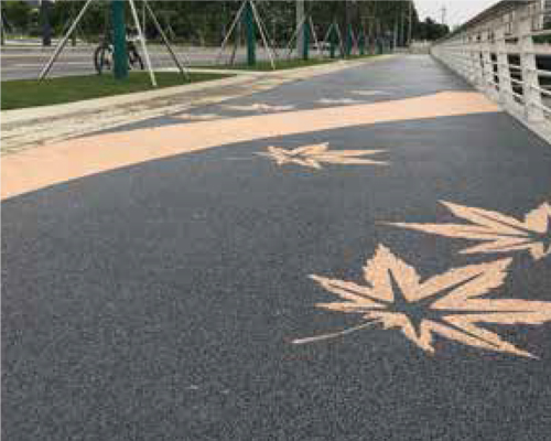 彩色膠粘石透水地坪/彩色陶瓷顆粒路面